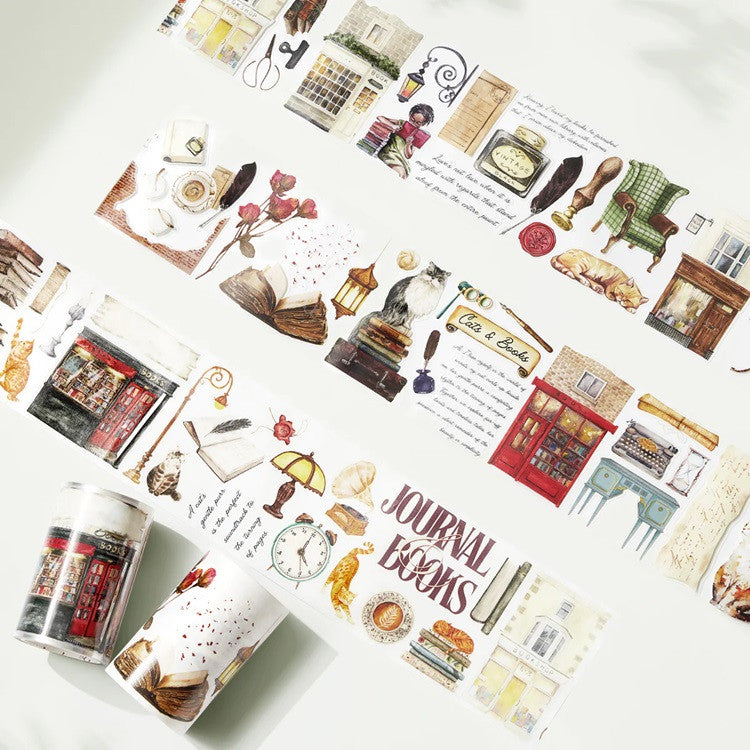 Taśma Washi Pre-Cut | Koty i Książki