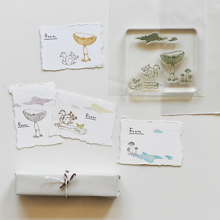 Zestaw stempli silikonowych Icon | Las za mgłą