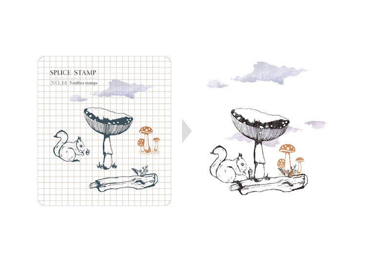 Zestaw stempli silikonowych Icon | Las za mgłą