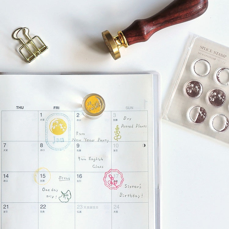 Zestaw stempli silikonowych Icon | Fazy Księżyca