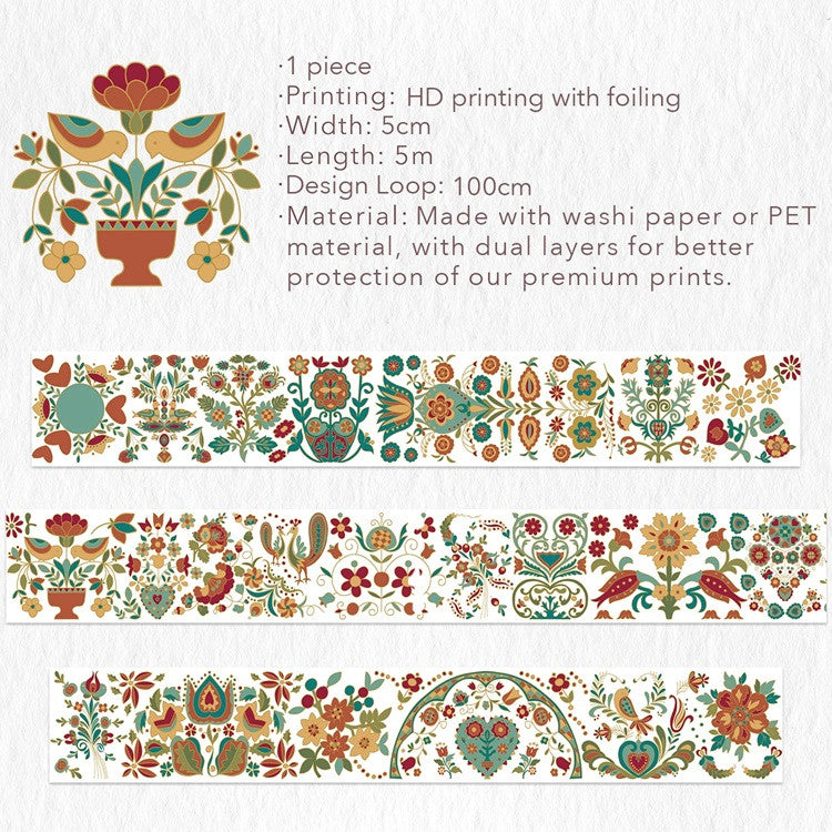Taśma Washi | Kwiatowa mozaika