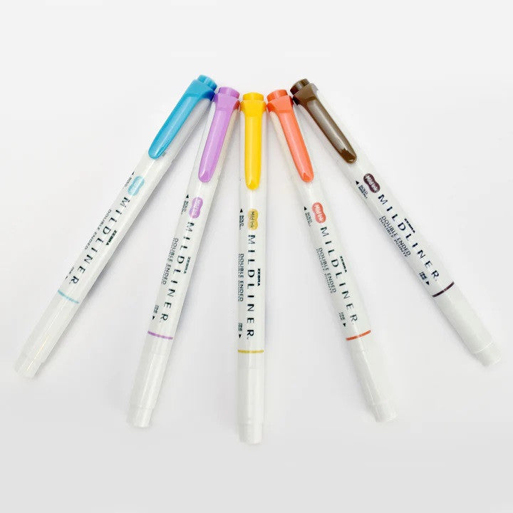 Zestaw zakreślaczy MILDLINER z podwójną końcówką Zebra 5 szt. | Warm