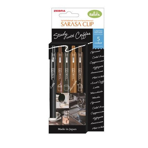 Zestaw długopisów żelowych SARASA Zebra| Study with Coffee
