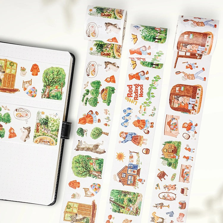 Zestaw naklejek w Taśmie Washi | Czerwony Kapturek