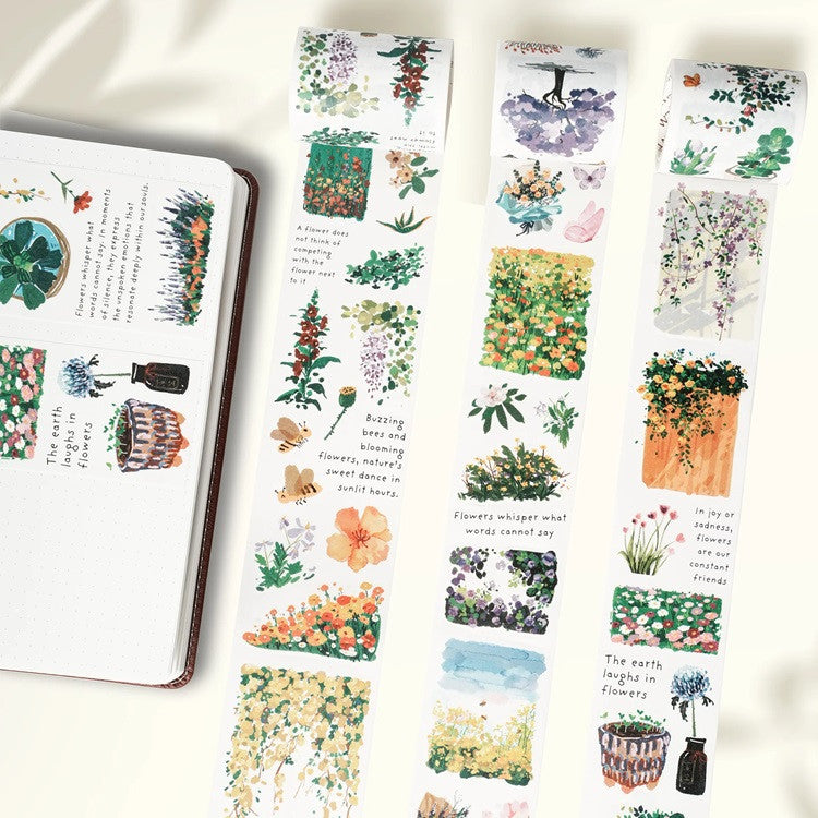 Zestaw naklejek w taśmie Washi | Wiosenna oaza