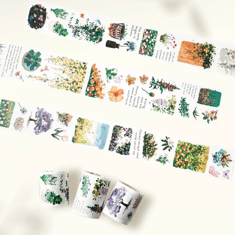 Zestaw naklejek w taśmie Washi | Wiosenna oaza