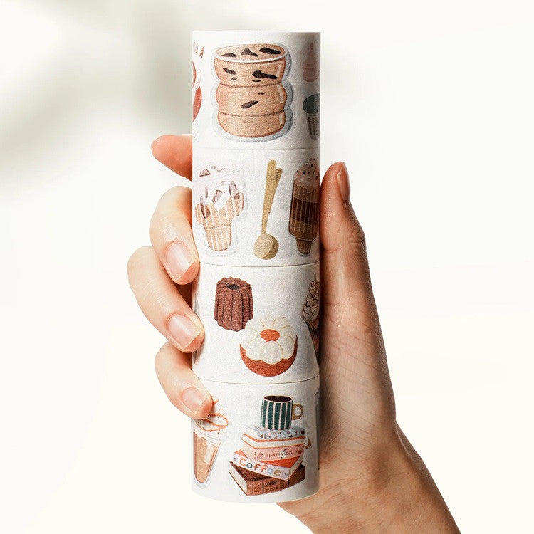 Zestaw naklejek w taśmie Washi | Kawa