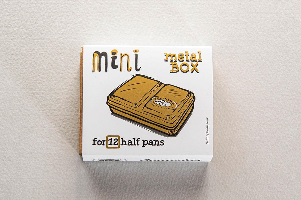 Zestaw akwareli w półkostkach Mini Urban Sketchers 8 kolorów | Złoty