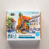 Zestaw akwareli w półkostkach Mini Urban Sketchers 8 kolorów | Niebieski