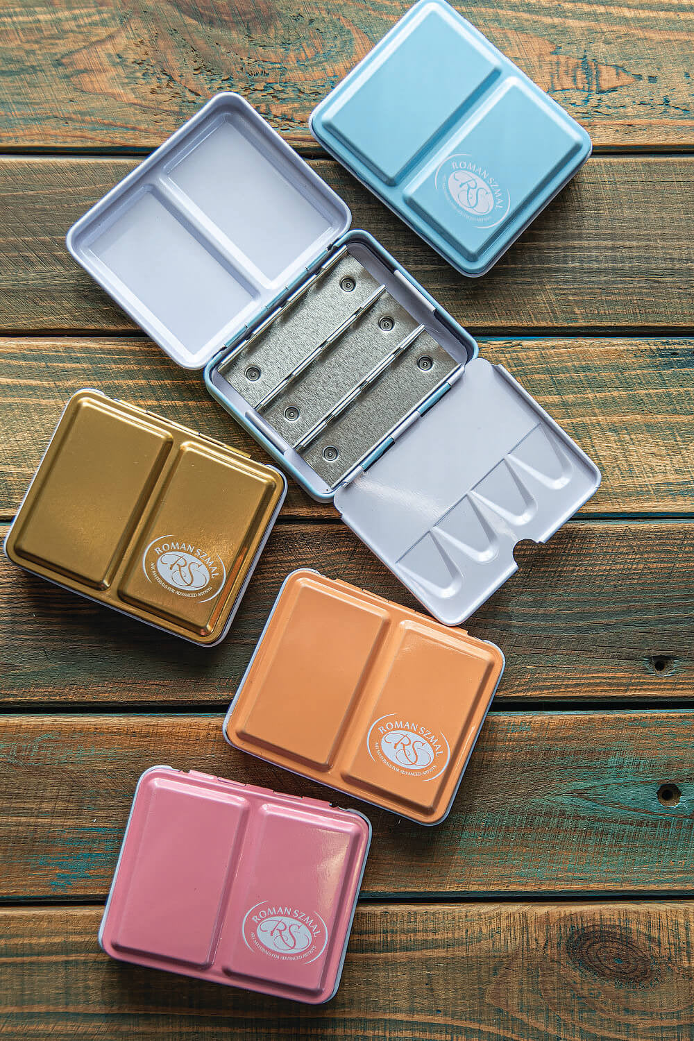 Zestaw akwareli w półkostkach Mini Urban Sketchers 8 kolorów | Niebieski