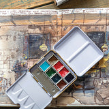 Zestaw akwareli w półkostkach Mini Urban Sketchers 8 kolorów | Różowy