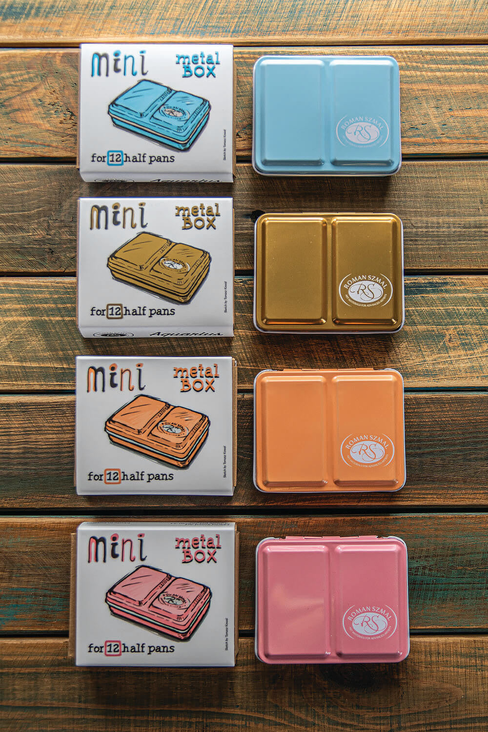 Zestaw akwareli w półkostkach Mini Urban Sketchers 8 kolorów | Różowy