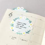 Karteczki samoprzylepne Midori Katanuki Fusen | Biały wianek