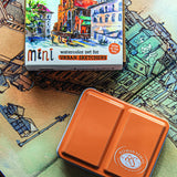 Zestaw akwareli w półkostkach Mini Urban Sketchers 8 kolorów | Brzoskwiniowy