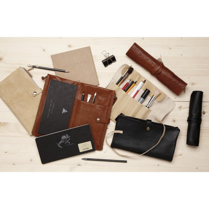 Skórzane Etui na Szkicownik Flying Spirit | Czarne