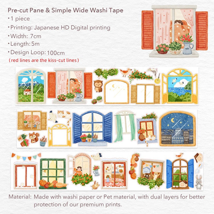 Taśma Washi Pre-Cut | Malowane okna