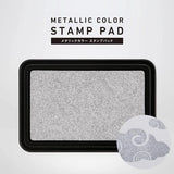 Metaliczna poduszka do pieczątek | Srebrna