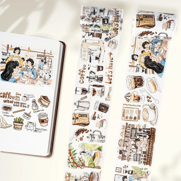 Taśma Washi Pre-Cut | Historia Kawy