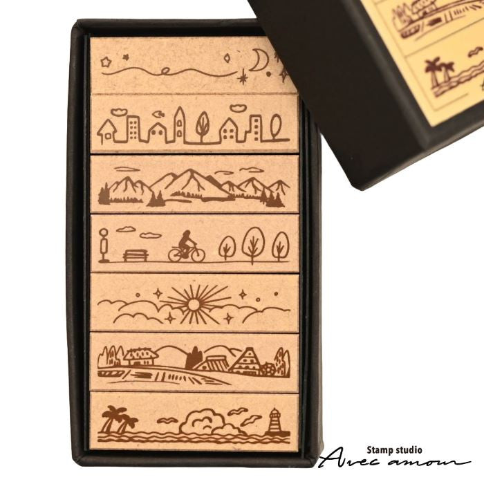 Zestaw pieczątek SANBY | Krajobraz