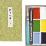 Farby akwarelowe Kuretake Gansai Tambi Irodori Kobako GREEN 2 | 6 kolorów