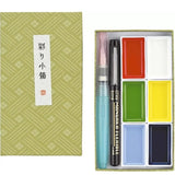 Peintures aquarelles Kuretake Gansai Tambi Irodori Kobako VERT 2 | 6 couleurs