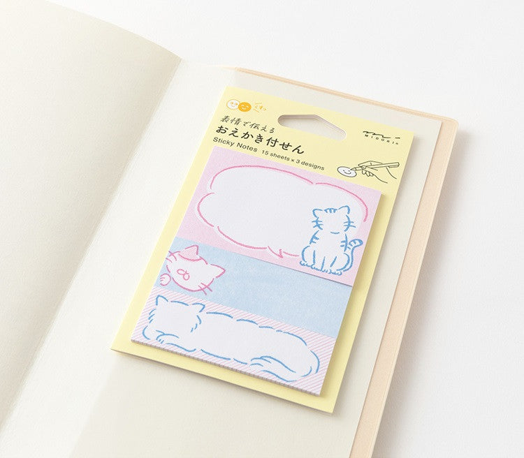 Karteczki samoprzylepne Midori | Kot