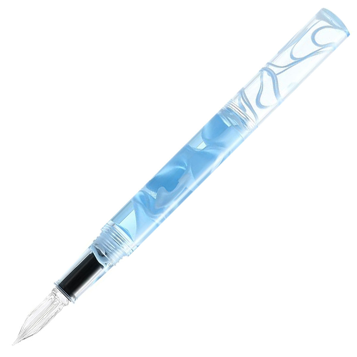 Zamykane szklane pióro Teranishi Aurora | Błękitne