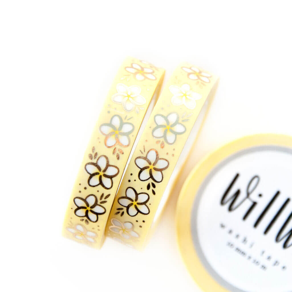Taśma washi Willwa | Kwiaty Plumerii