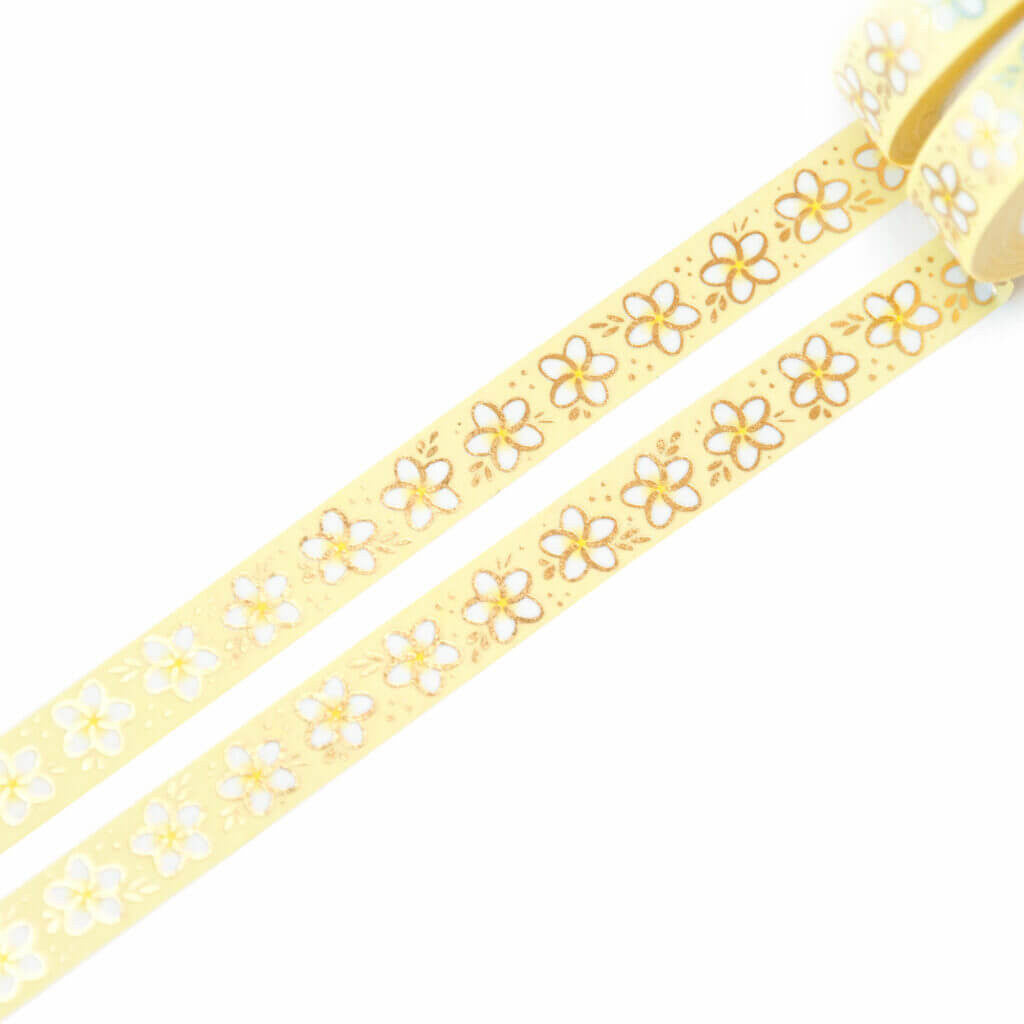 Taśma washi Willwa | Kwiaty Plumerii