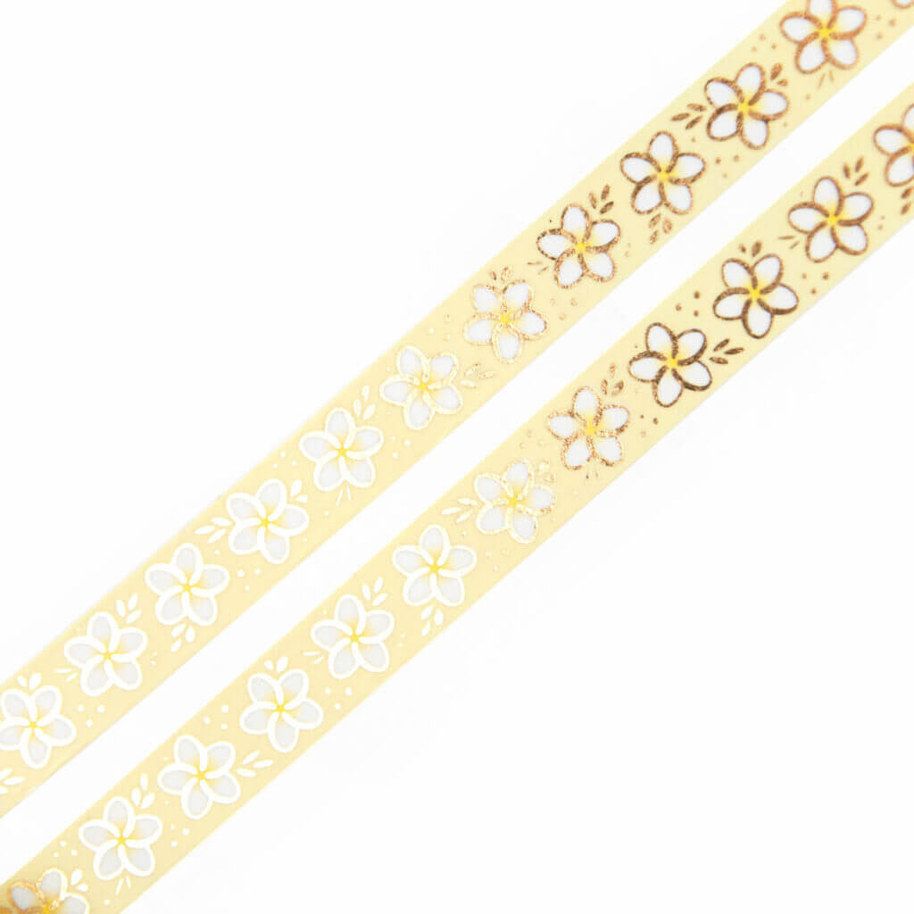 Taśma washi Willwa | Kwiaty Plumerii