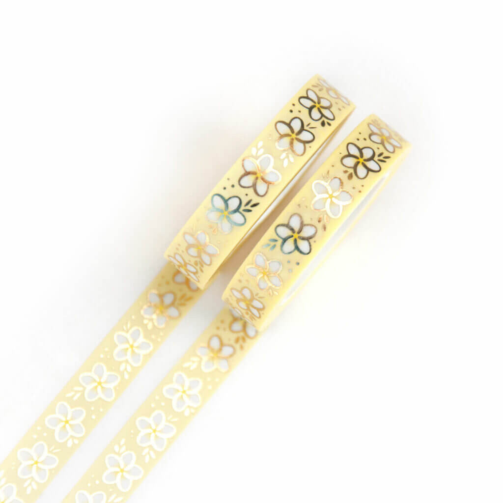 Taśma washi Willwa | Kwiaty Plumerii