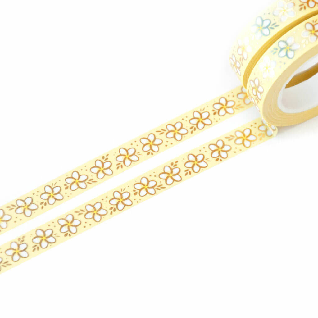 Taśma washi Willwa | Kwiaty Plumerii