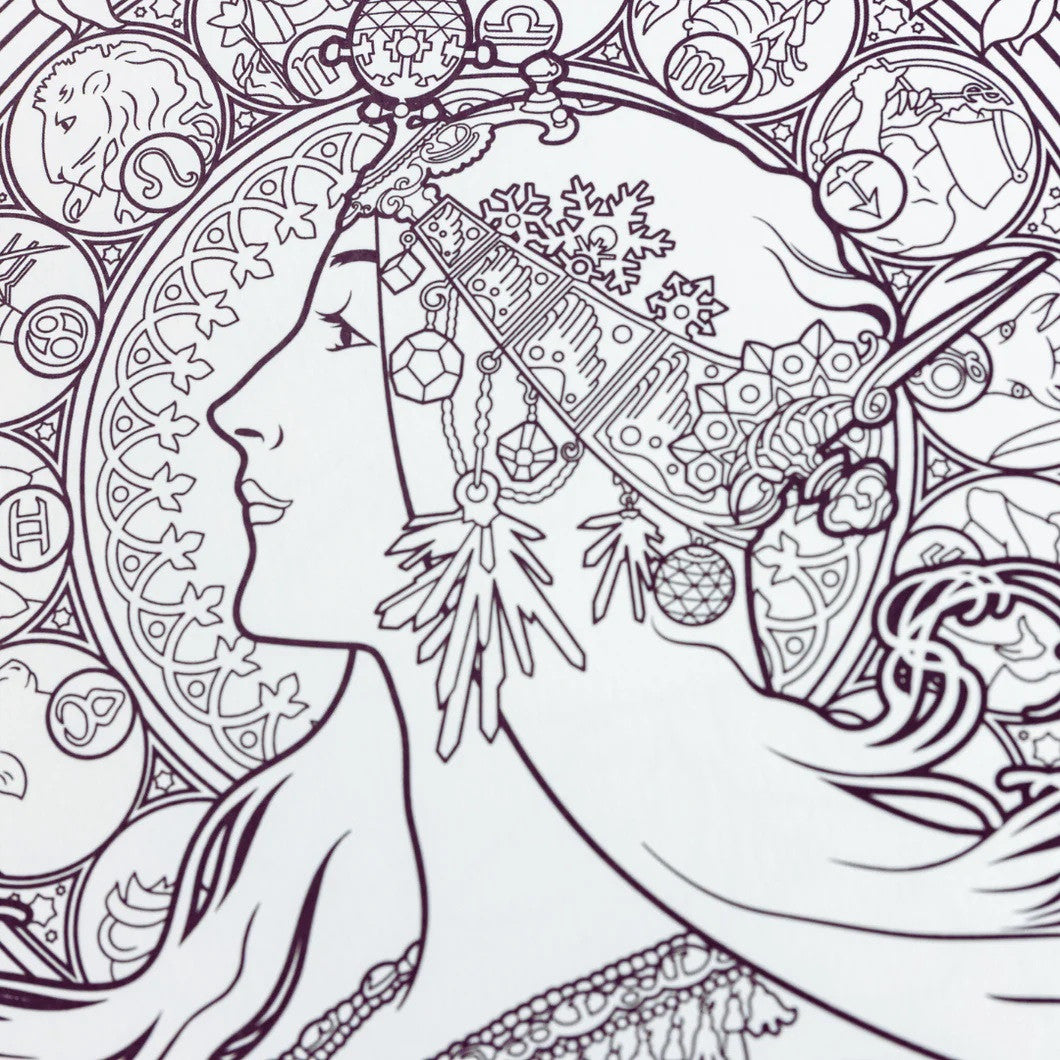 Kolorowanka | Alfons Mucha