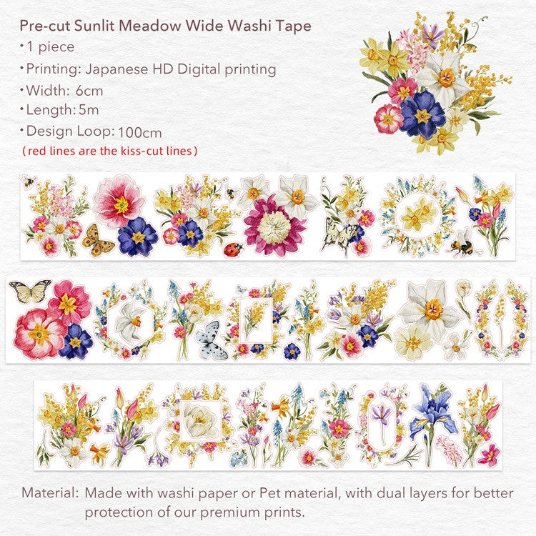 Taśma Washi Pre-Cut | Słoneczna Łąka