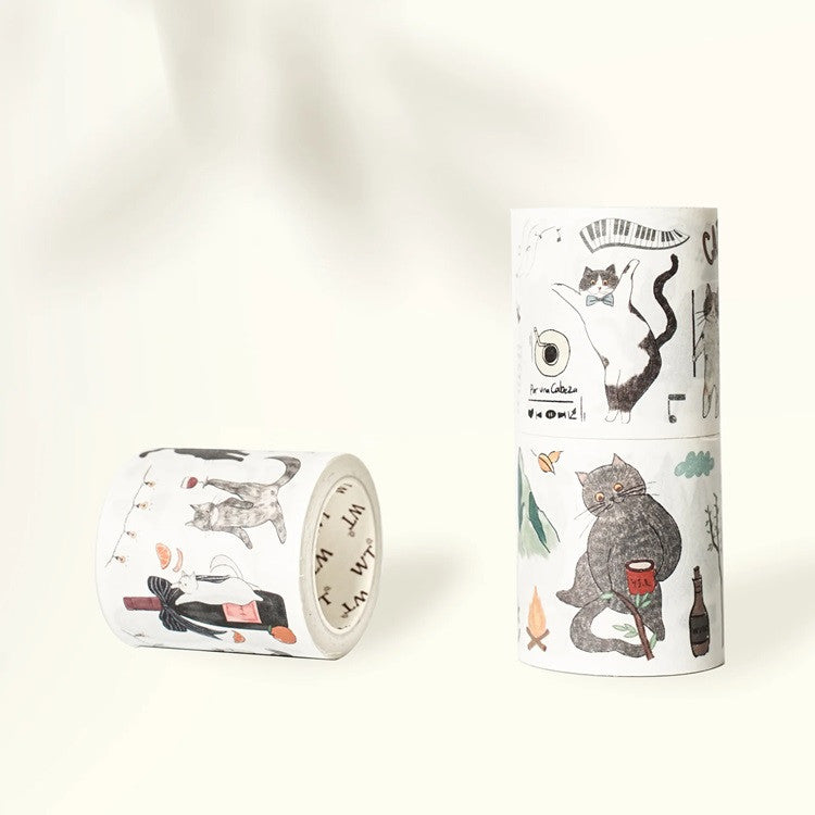 Zestaw naklejek w taśmie Washi | Kocia zabawa
