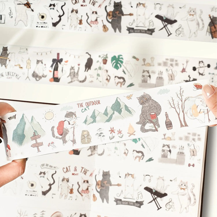 Zestaw naklejek w taśmie Washi | Kocia zabawa