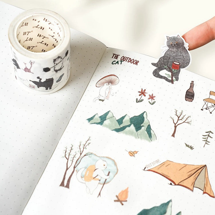 Zestaw naklejek w taśmie Washi | Kocia zabawa