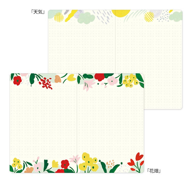 Notatnik Midori Yuru Log B6 | Kwiatowa abstrakcja