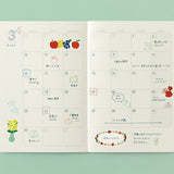 Kalendarz wieczny Midori Yuru Log B6 | 12-Miesięczny