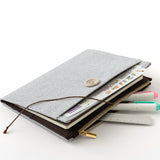 Płócienna okładka Midori Yuru Log B6 | Szara