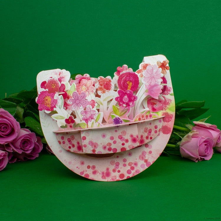 Kartka okolicznościowa Santoro Pop n Rock | Różowy bukiet