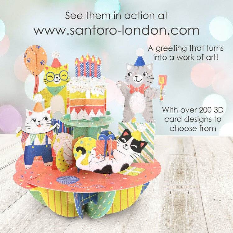 Kartka okolicznościowa Santoro Pirouettes | Kocie urodziny