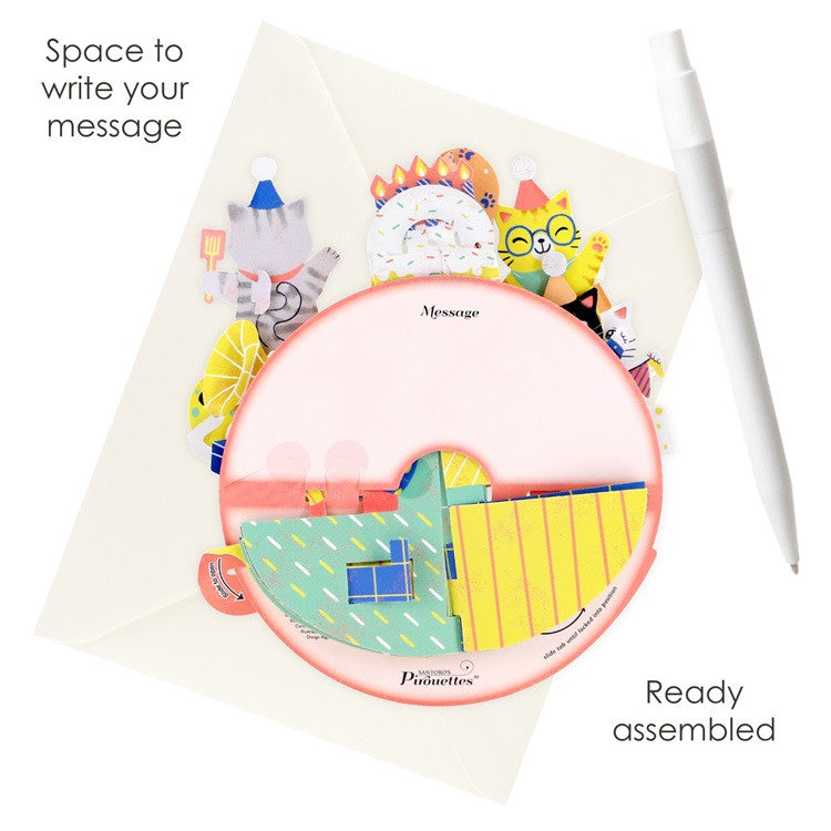 Kartka okolicznościowa Santoro Pirouettes | Kocie urodziny