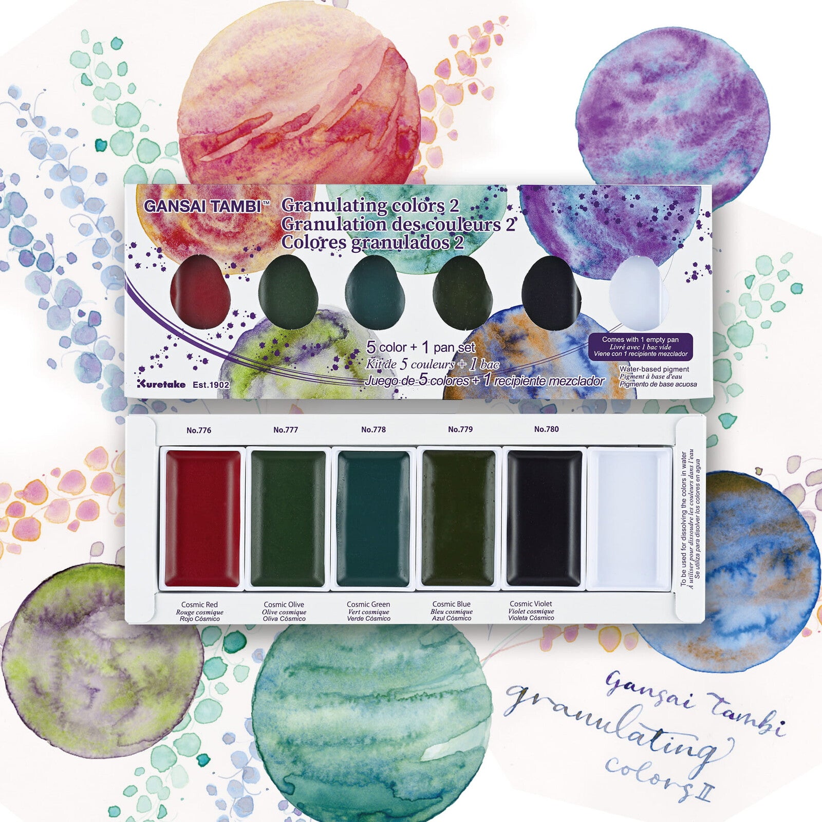 Farby akwarelowe Kuretake Gansai Tambi Granulating Colors 5 sztuk | 2