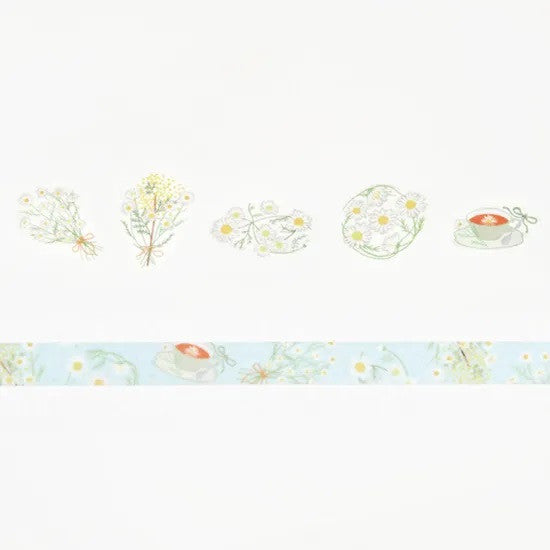 Zestaw naklejek Washi w taśmie | Rumianek