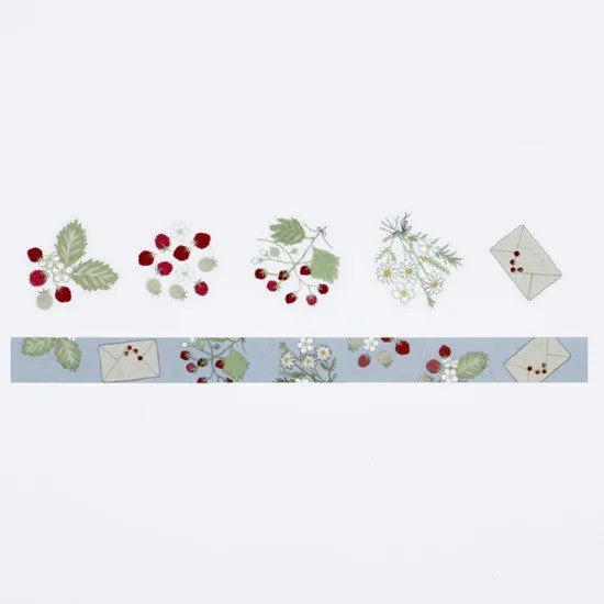 Zestaw naklejek Washi w taśmie | Dzika truskawka