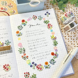 Zestaw naklejek Washi w taśmie | Kwiatowy ogród