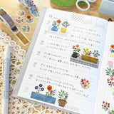 Zestaw naklejek Washi w taśmie | Kwiatowy ogród