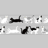 Taśma dekoracyjna | Czarno-białe koty