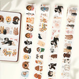 Zestaw naklejek w taśmie Washi | Wesołe szczeniaki